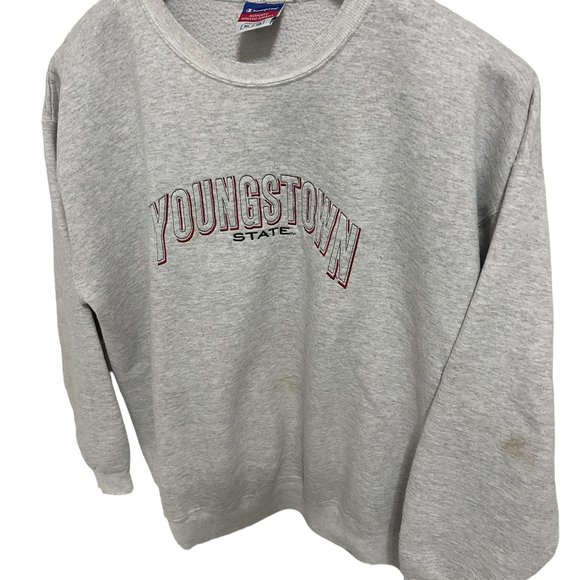 Champion Youngstown State Crew Neck Pullover Sweatshirt Size XL Gray - Picture 2 of 6